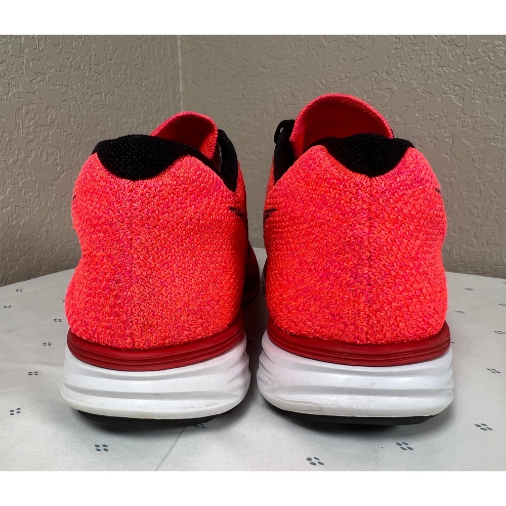Nike Flyknit Lunar 3 Mens Bright Crimson Black Running Shoes 698181-602 Size 12 - Picture 5 of 9